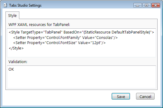 Style resources settings