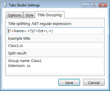 Title grouping settings