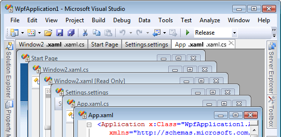 Tabs Studio tabs in MDI mode Tabs Studio tabs in MDI mode
