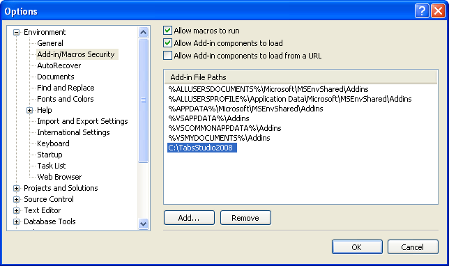 Additional add-in file path for Tabs Studio installed to a different directory