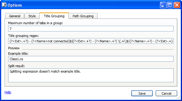 Maximum number of tabs in a group option