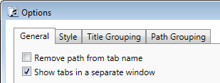 Show tabs in a separate window option