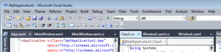 Visual Studio 2010 Silver theme