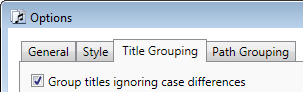 Group titles ignoring case differences option Group titles ignoring case differences option