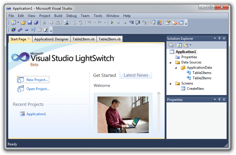 Tabs Studio in Visual Studio LightSwitch Beta 1 Tabs Studio in Visual Studio LightSwitch Beta 1