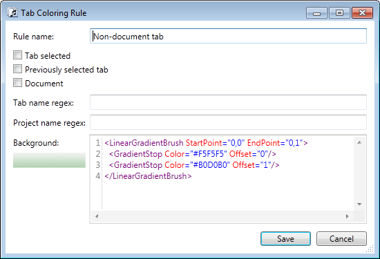 Non-document tab rule Non-document tab rule