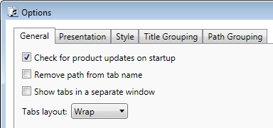 The check for updates option
