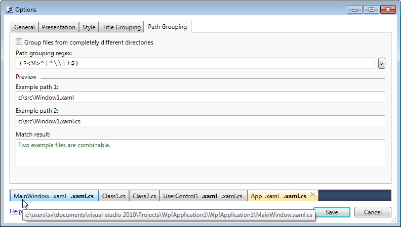 Document path tooltips in a preview Document path tooltips in a preview