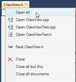 Open all context menu command