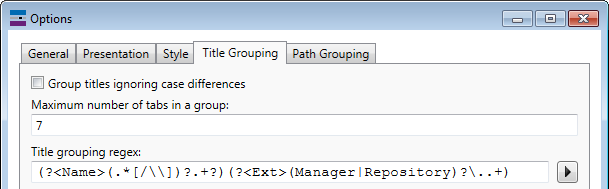 Suffix grouping options