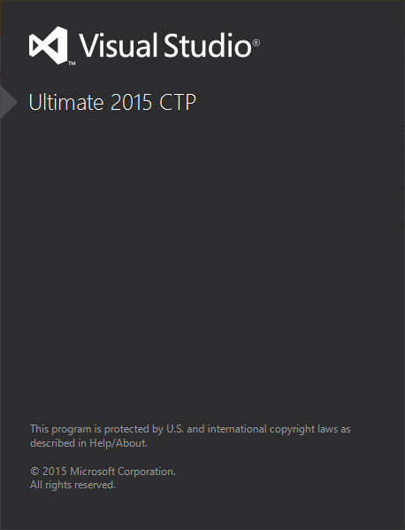 Visual Studio 2015 CTP 5 splash screen